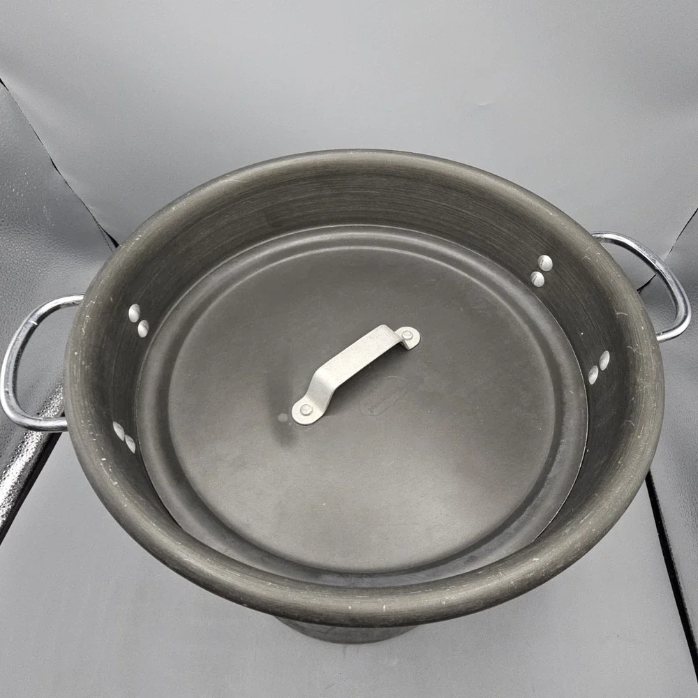 Vintage Commercial Aluminum 16 Qt Stock Pot, Steamer Insert,‎ Lid Toledo, Ohio